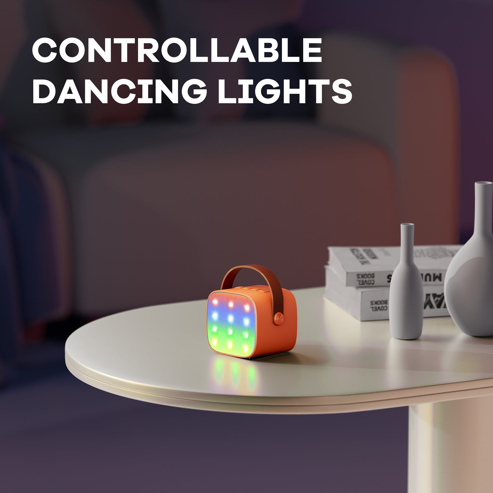 YLL Mini Karaoke Machine for Kids Adults, Portable Bluetooth Speaker with 2 Wireless Microphones, Birthday Gifts Toys for Girls Boys Ages 3, 4, 5, 6, 7, 8, 9,10,11,12+ Years Old Toddler (Orange)