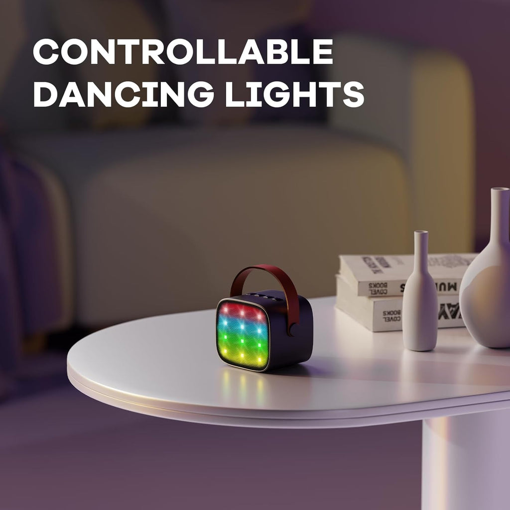 YLL Mini Karaoke Machine with 2 Wireless Microphones for Kids Adults, Portable Bluetooth Speaker, 2025 Top Christmas Birthday Gift for Boys Girls 3, 4, 5, 6, 7, 8, 9, 10, 12+ Years Old Toddler (Black)