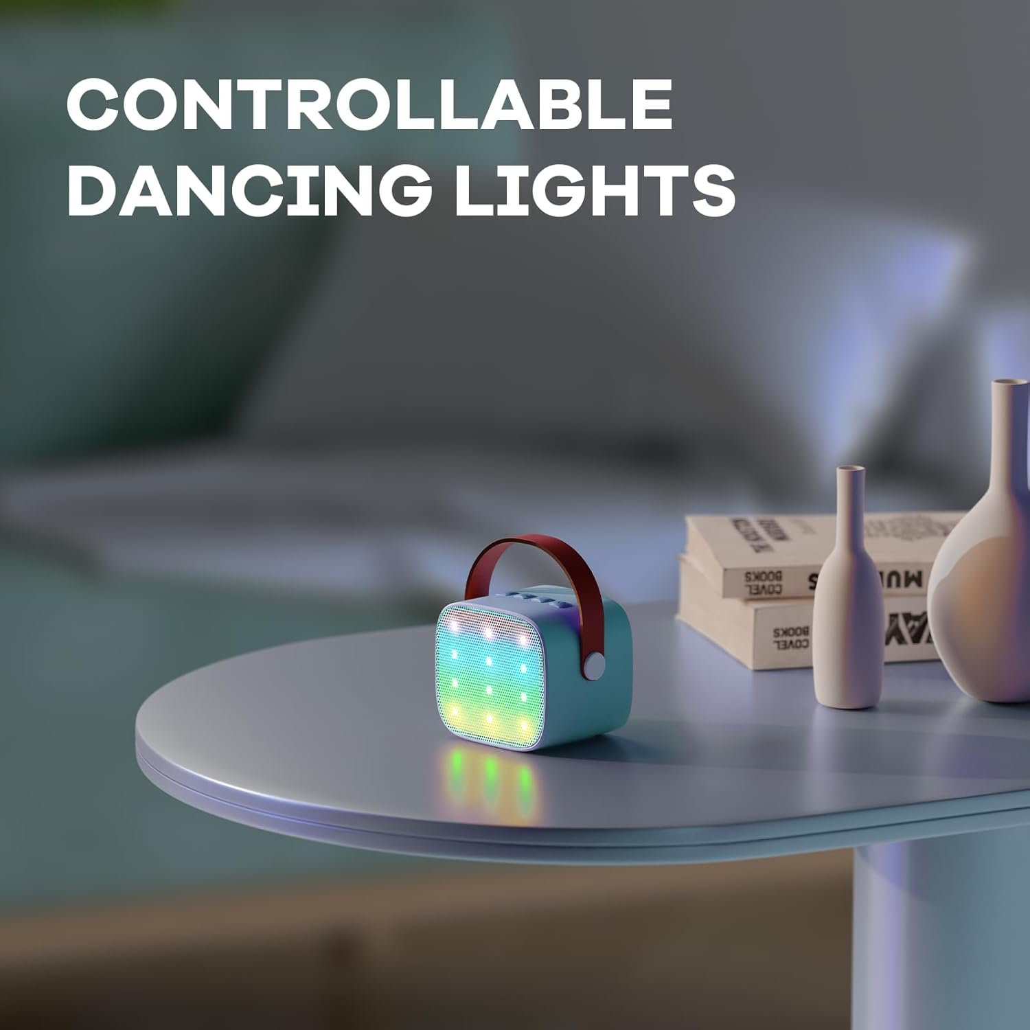 YLL Mini Karaoke Machine for Kids, Portable Speaker with 2 Wireless Microphones, 2025 Top Christmas Birthday Toys Gifts for Boys Girls 3 4 5 6 7 8 9 10 11 12 + Years Old Grandkids Family Party (Blue)