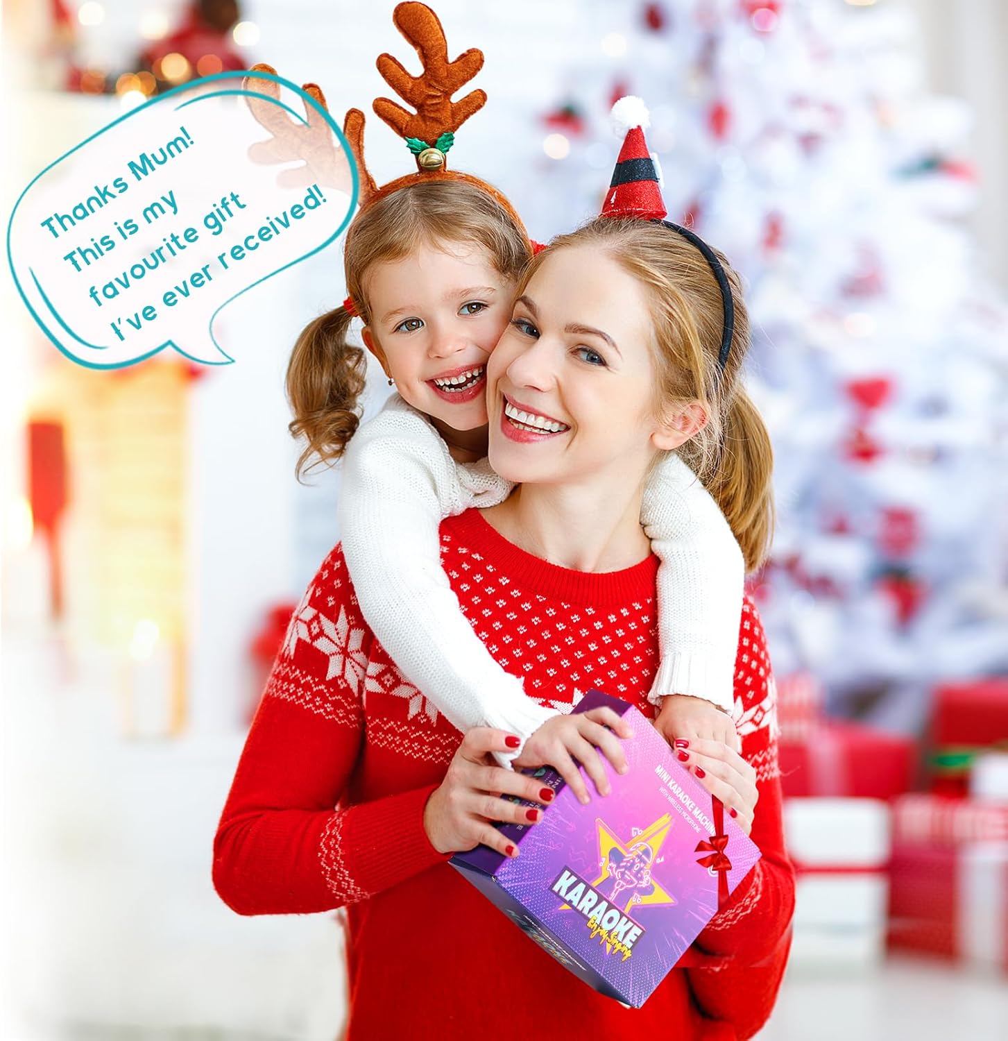 YLL Mini Karaoke Machine for Kids, Portable Speaker with 2 Wireless Microphones, 2025 Top Christmas Birthday Toys Gifts for Boys Girls 3 4 5 6 7 8 9 10 11 12 + Years Old Grandkids Family Party (Blue)