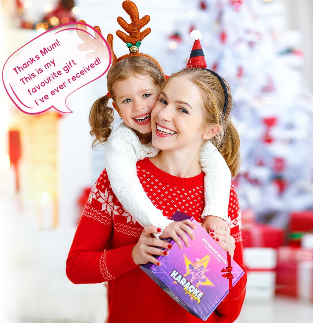 YLL Mini Karaoke Machine with 2 Wireless Microphones for Kids Adults, Portable Bluetooth Speaker, 2025 Top Christmas Birthday Gift for Boys Girls 3, 4, 5, 6, 7, 8, 9, 10, 12+ Years Old Toddler (Black)