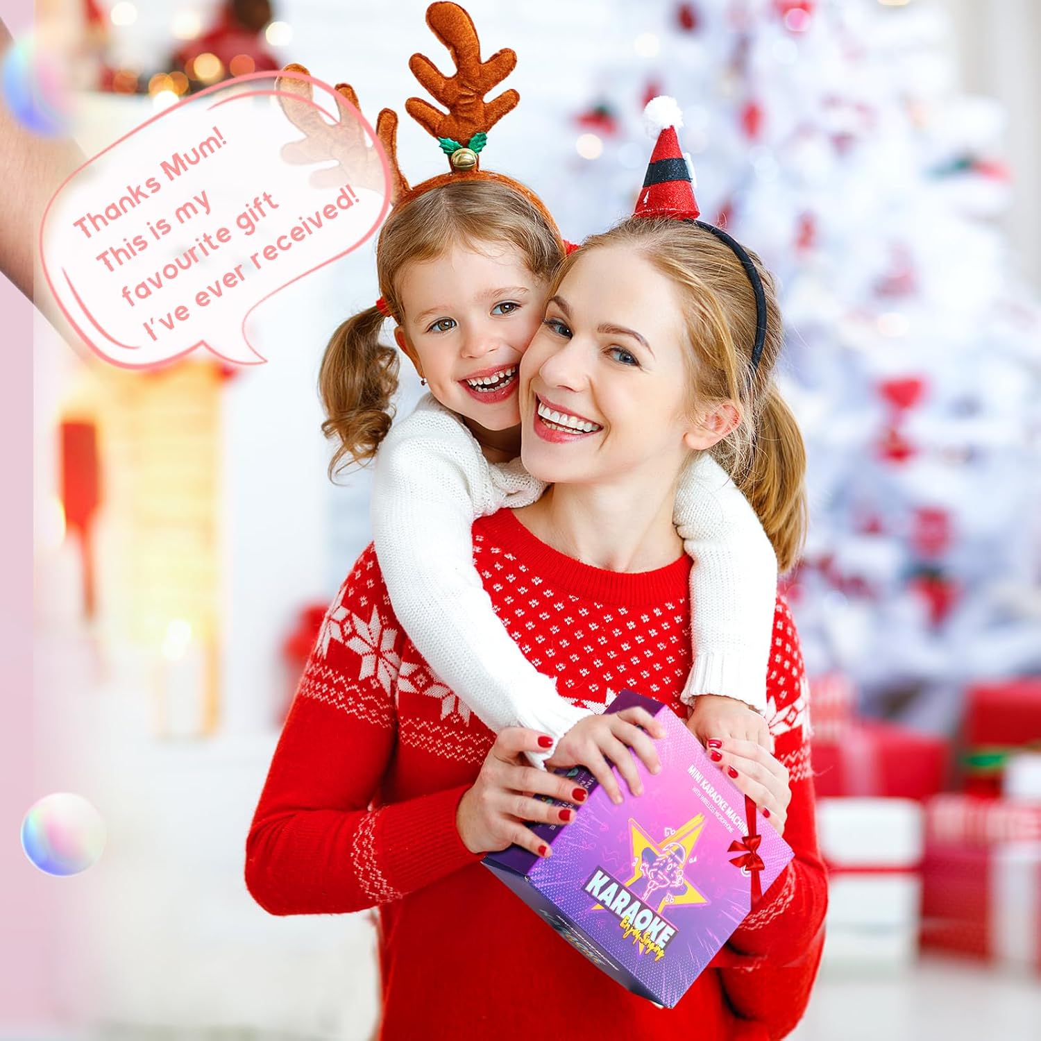 YLL Mini Karaoke Machine for Kids Adults, Bluetooth Speaker with 2 Wireless Microphones, TOP Christmas Birthday Gifts Toys for Girls Ages 3, 4, 5, 6, 7, 8, 9,10,11,12+ Years Old Toddler (Lightpink)