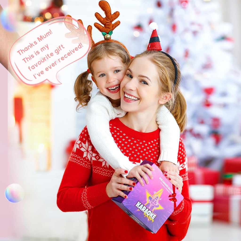 YLL Mini Karaoke Machine with 2 Wireless Microphones for Kids Adults, Portable Bluetooth Speaker Gift for Girls Toys 4, 5, 6, 7, 8, 10, 12+ Years Old Teens Birthday(Beige)