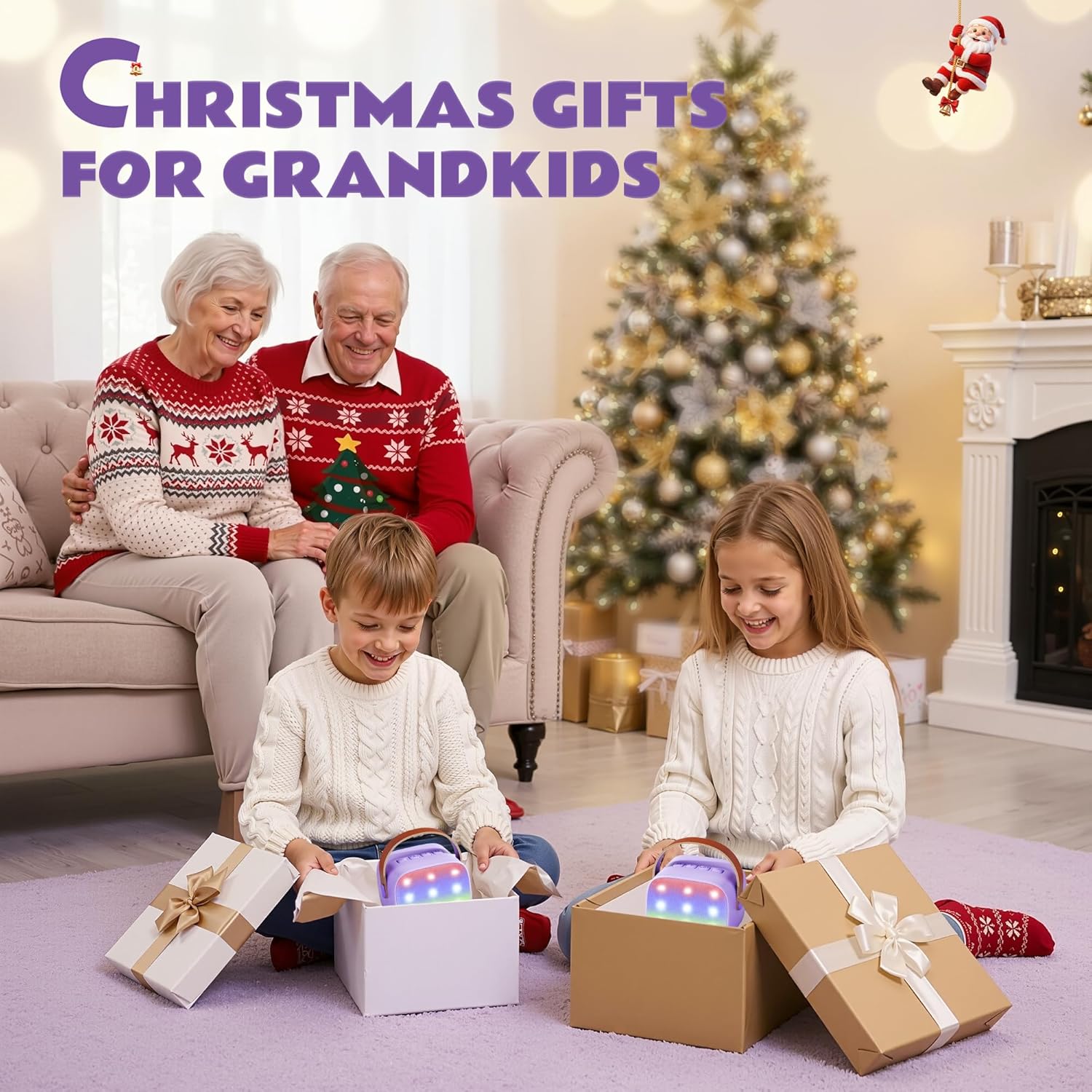 YLL Mini Karaoke Machine with 2 Wireless Microphones, TOP Kids Gifts for Girls Ages 3, 4, 5, 6, 7, 8, 9, 10, 11, 12 +Years Old, 4-12th Christmas Birthday Toy Gift for Girls Boys Party (Purple)