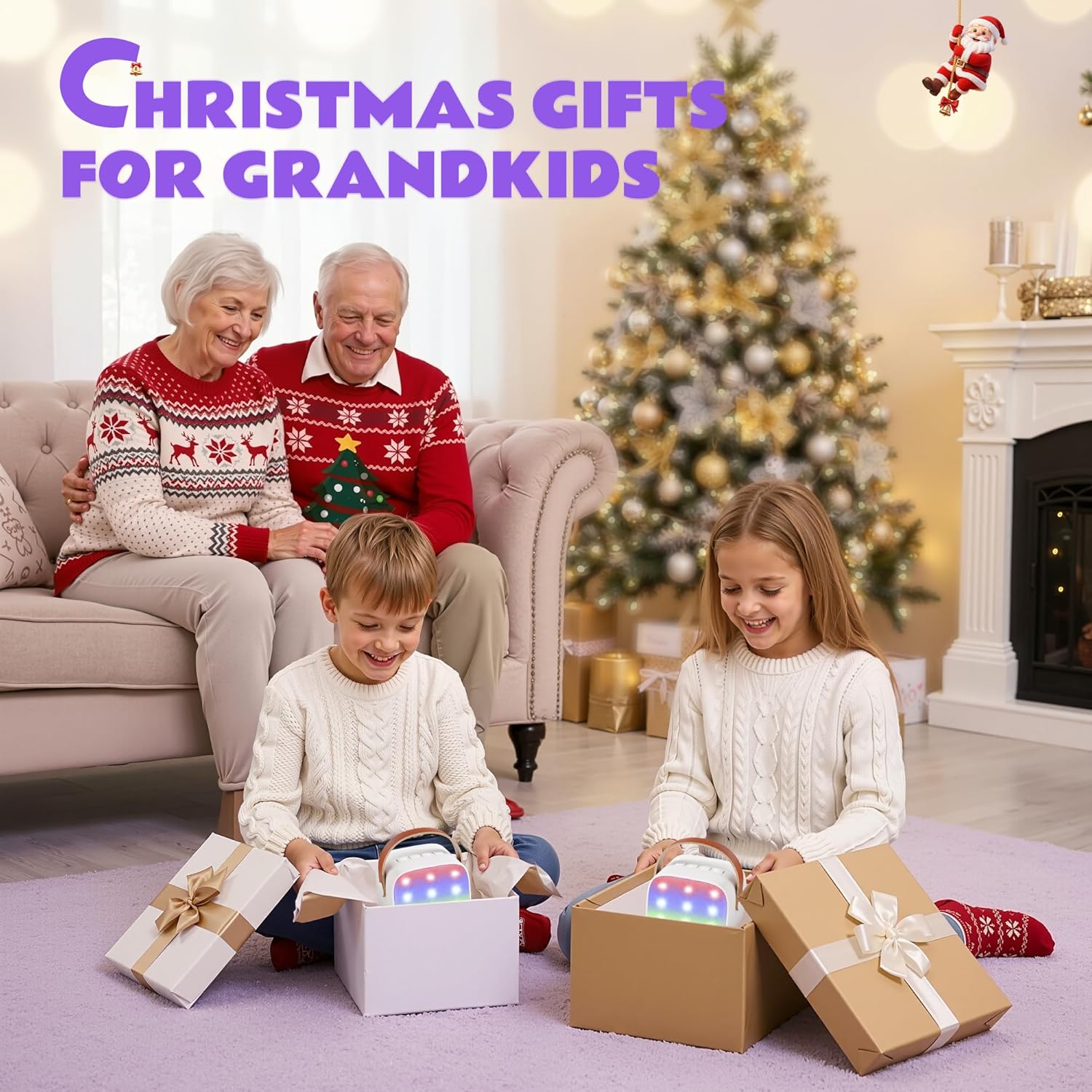 YLL Mini Karaoke Machine for Kids Adults, Portable Bluetooth Speaker with 2 Wireless Microphones,Toys Birthday Gifts for Girls 3, 4, 5, 6, 7, 8, 9, 10, 11, 12+ Years Old Toddler Teens(White)